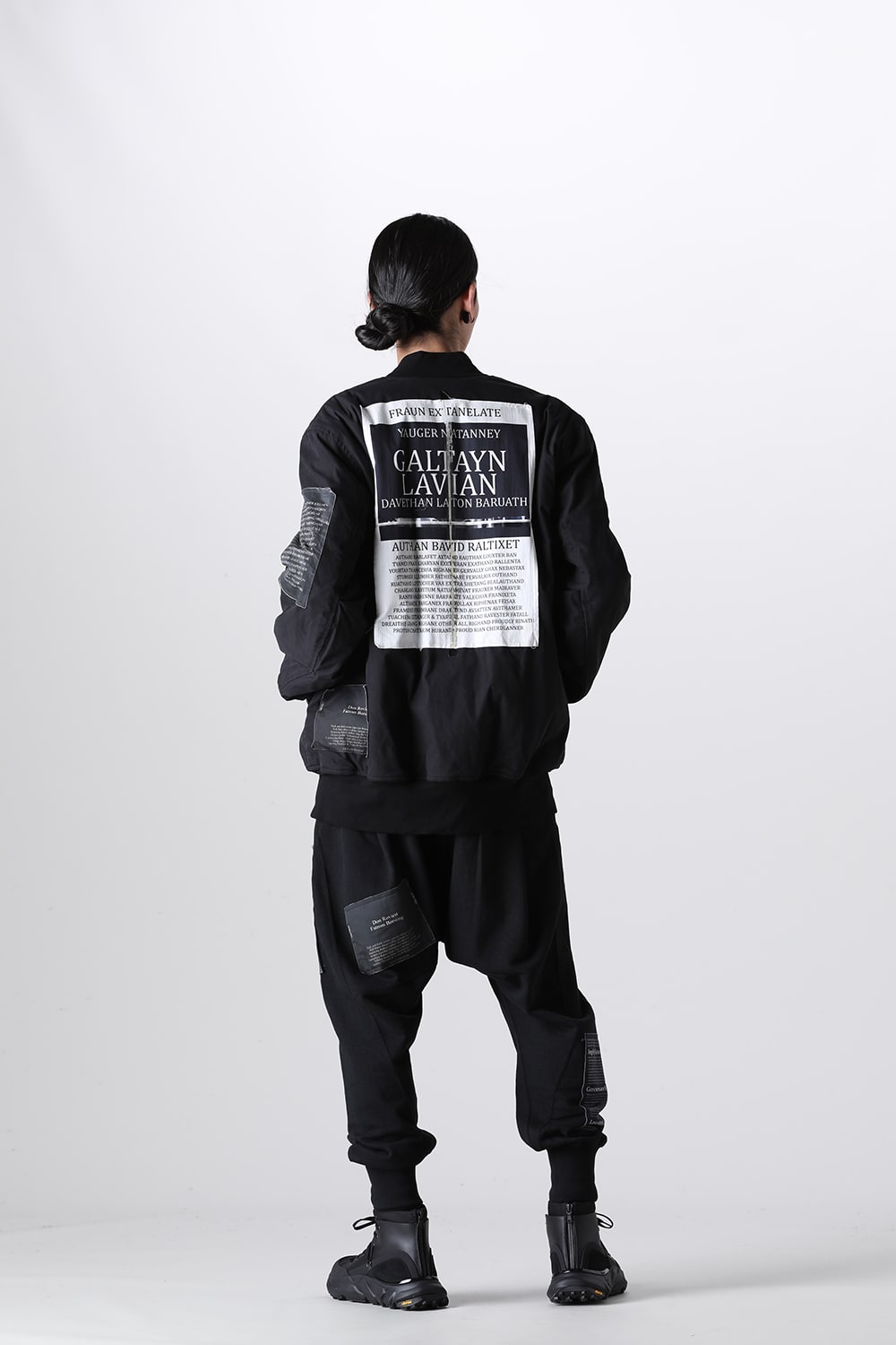 Oversized Bomber Jacket w/Printed Patches