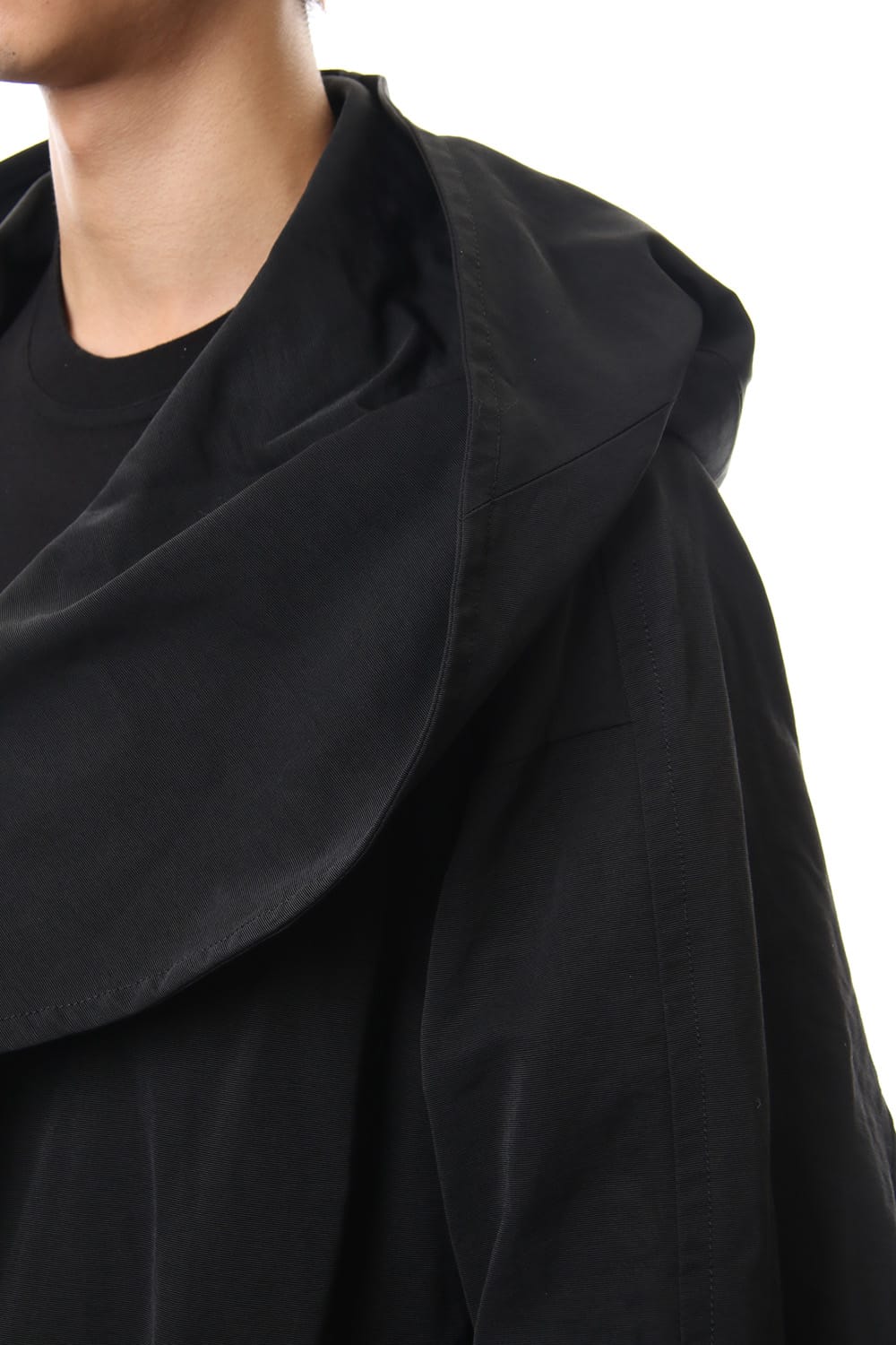 DIVIDED HOODED COAT Black