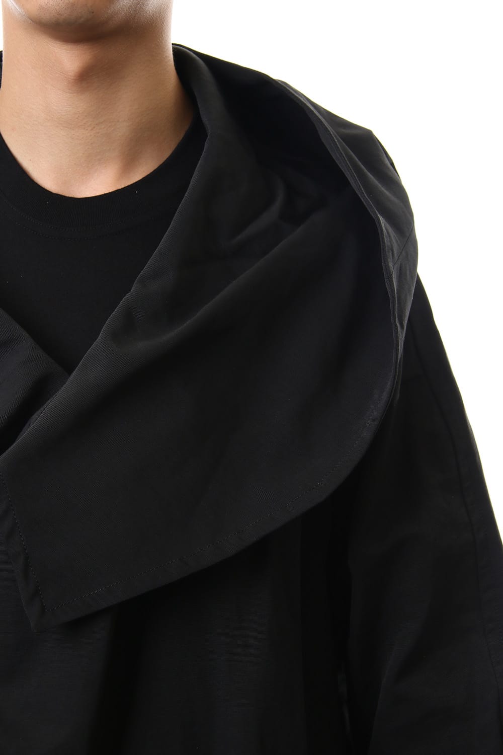 DIVIDED HOODED COAT Black