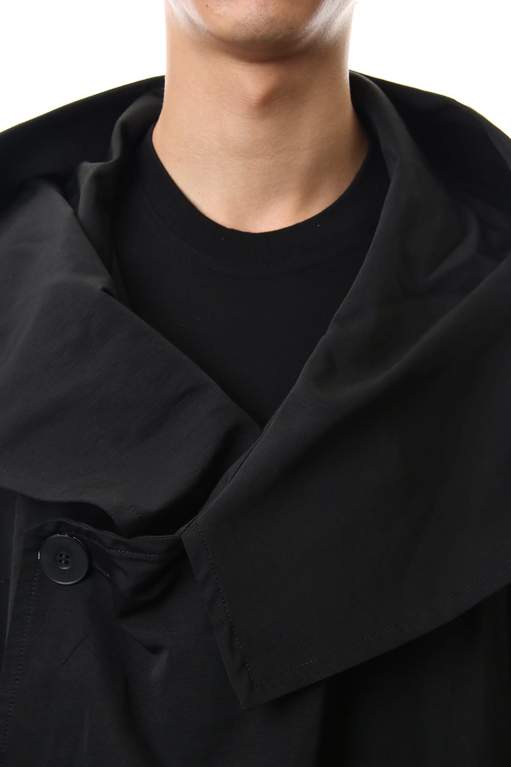 DIVIDED HOODED COAT Black