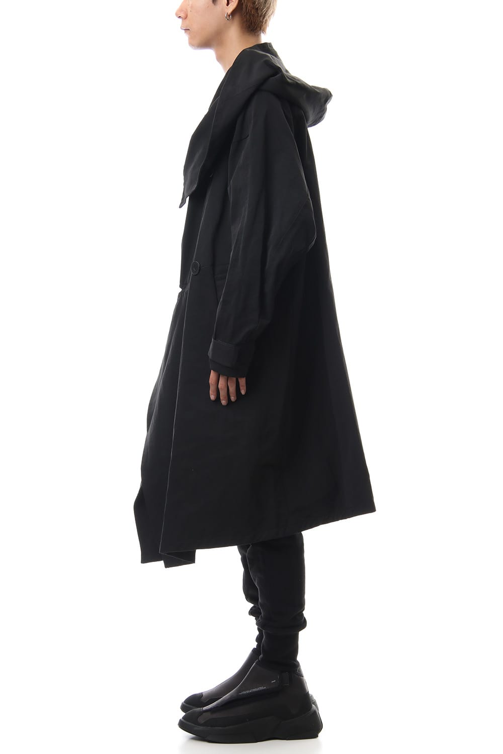 DIVIDED HOODED COAT Black