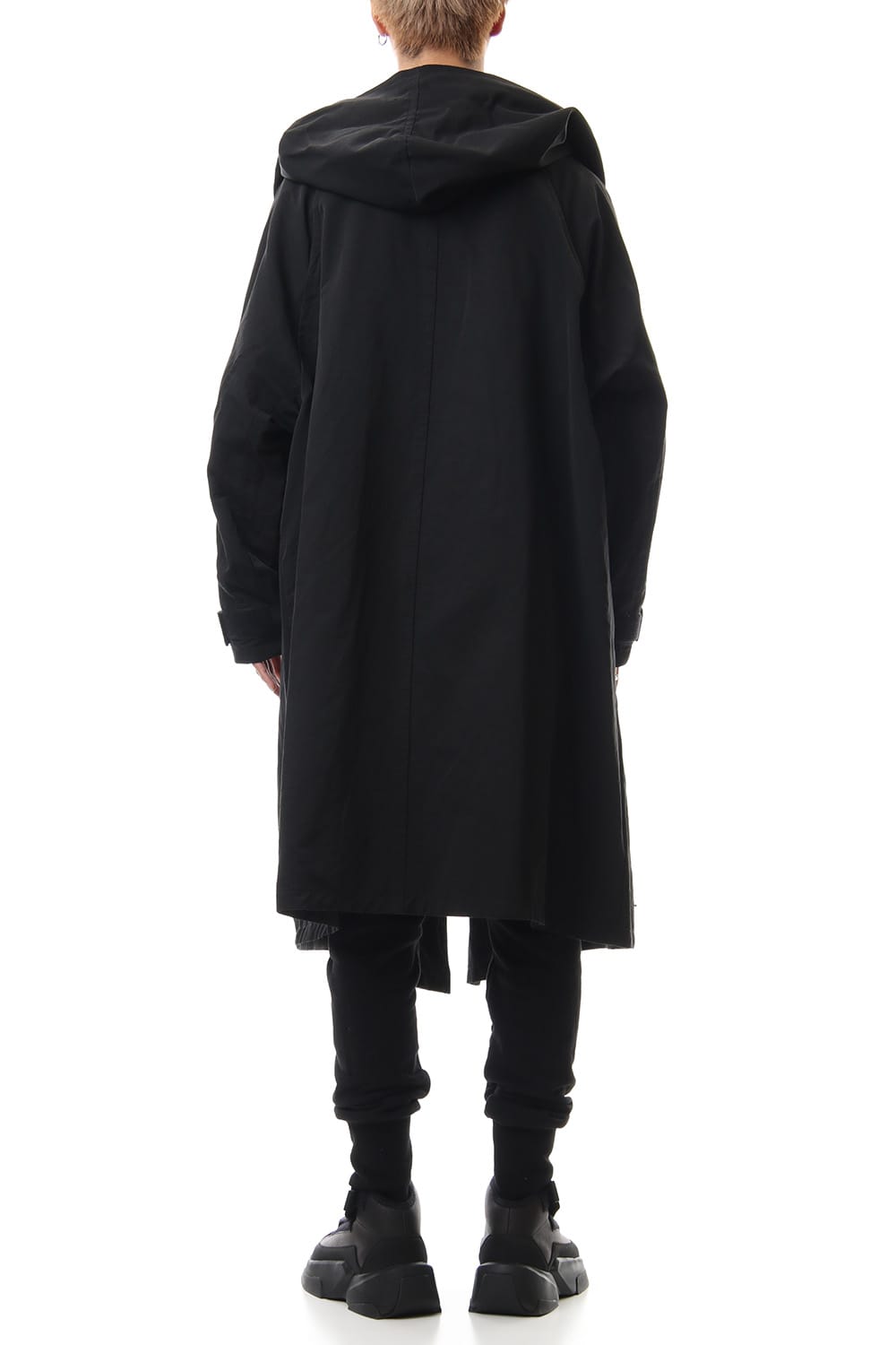 DIVIDED HOODED COAT Black