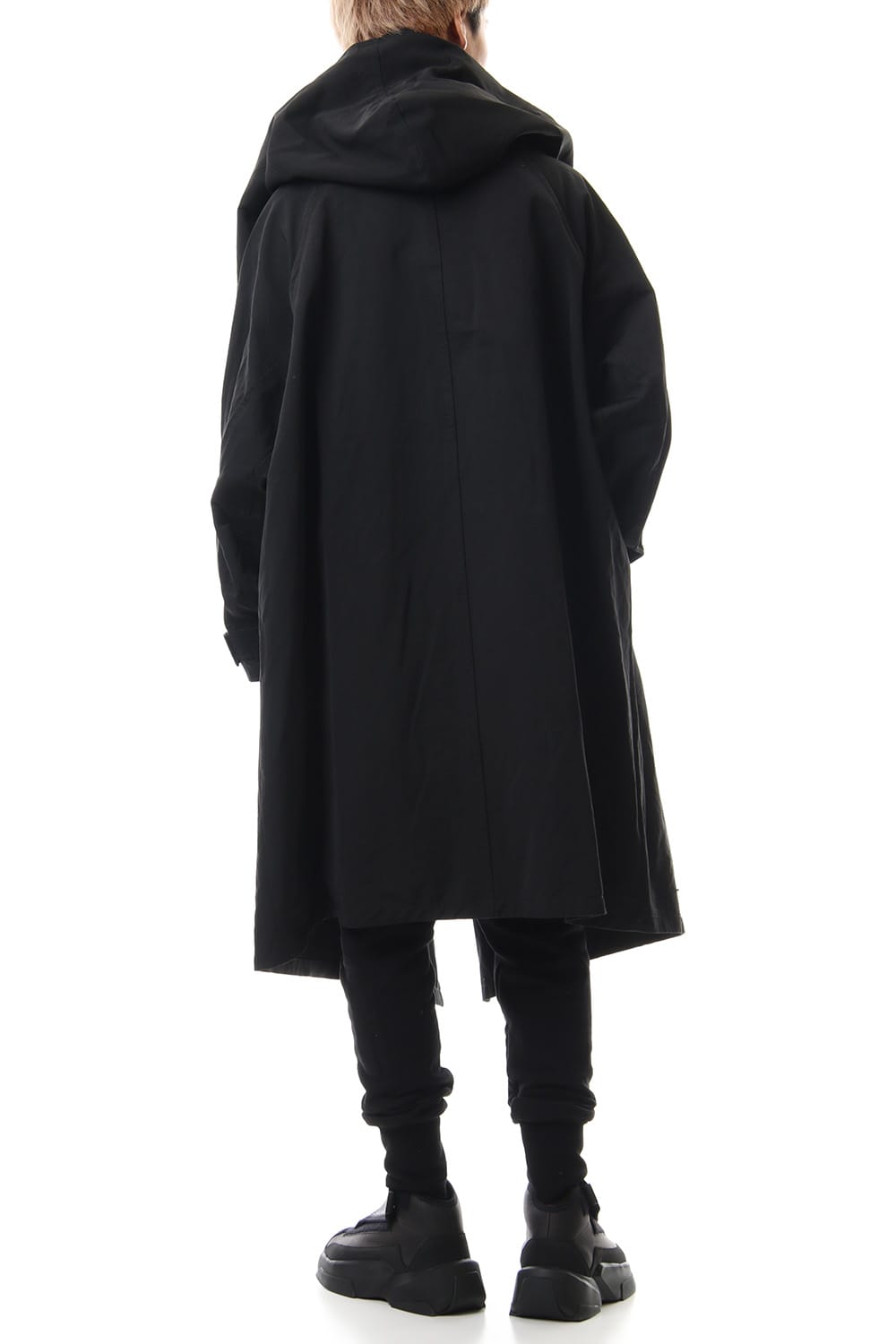 DIVIDED HOODED COAT Black