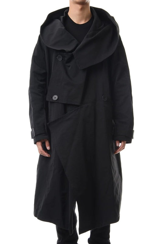 DIVIDED HOODED COAT Black