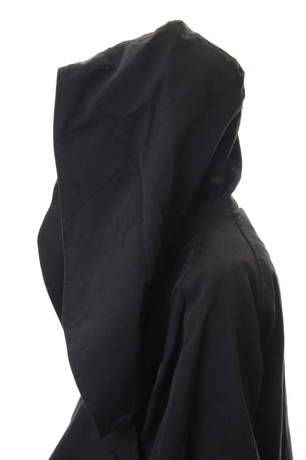 DIVIDED HOODED COAT Black