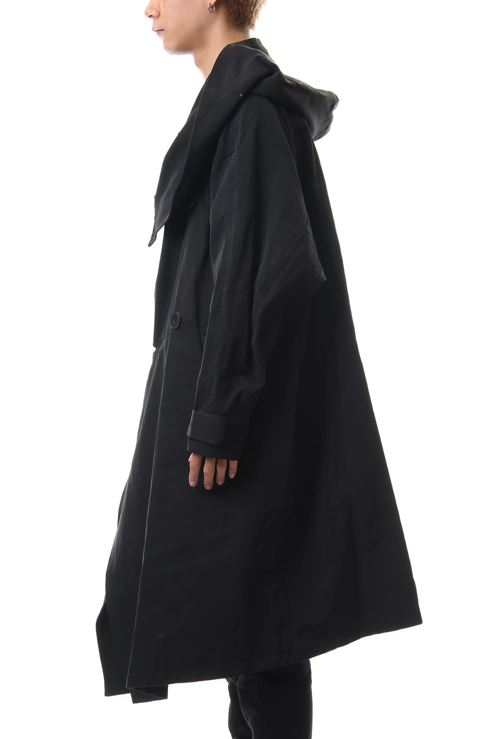 DIVIDED HOODED COAT Black