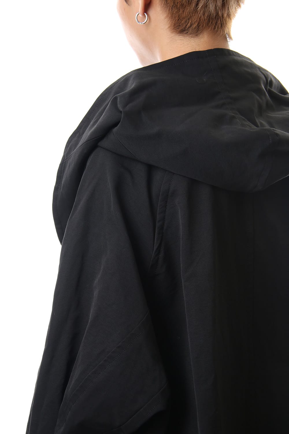 DIVIDED HOODED COAT Black