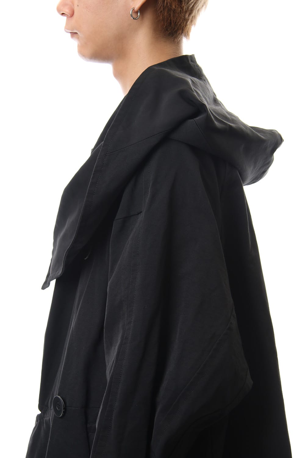 DIVIDED HOODED COAT Black