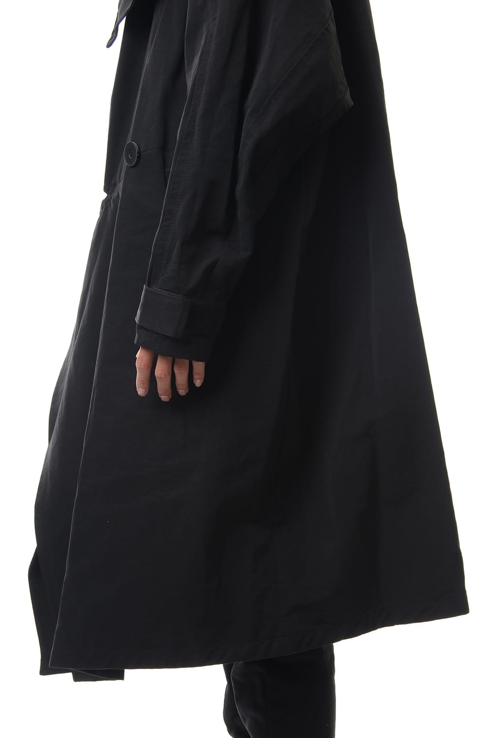 DIVIDED HOODED COAT Black