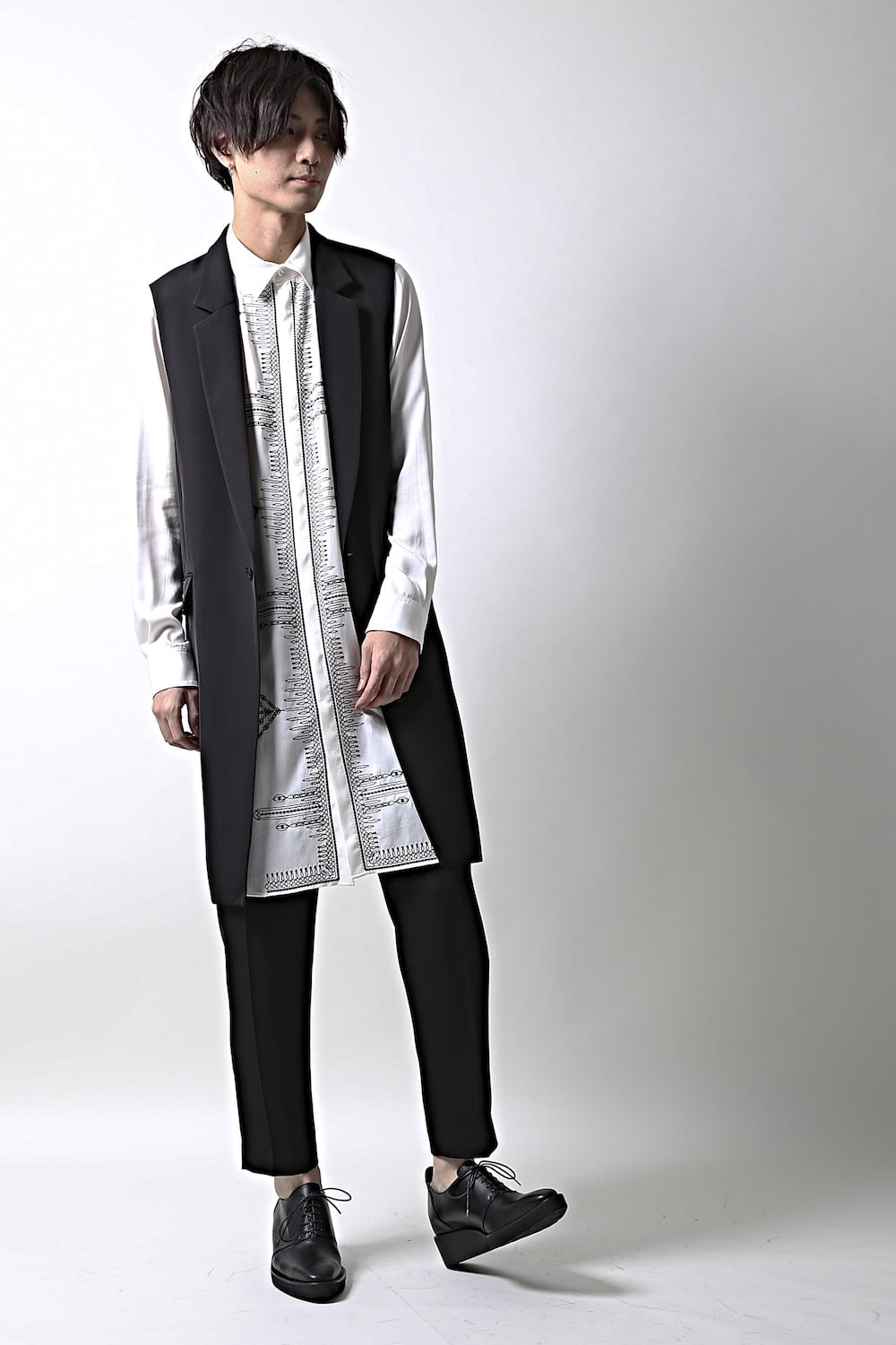 Dry Georgette Stretch Long Vest