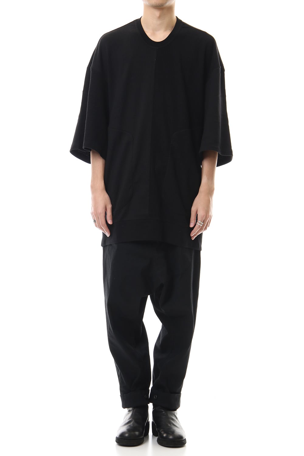 LOW CROTCH BAGGY PANTS Black
