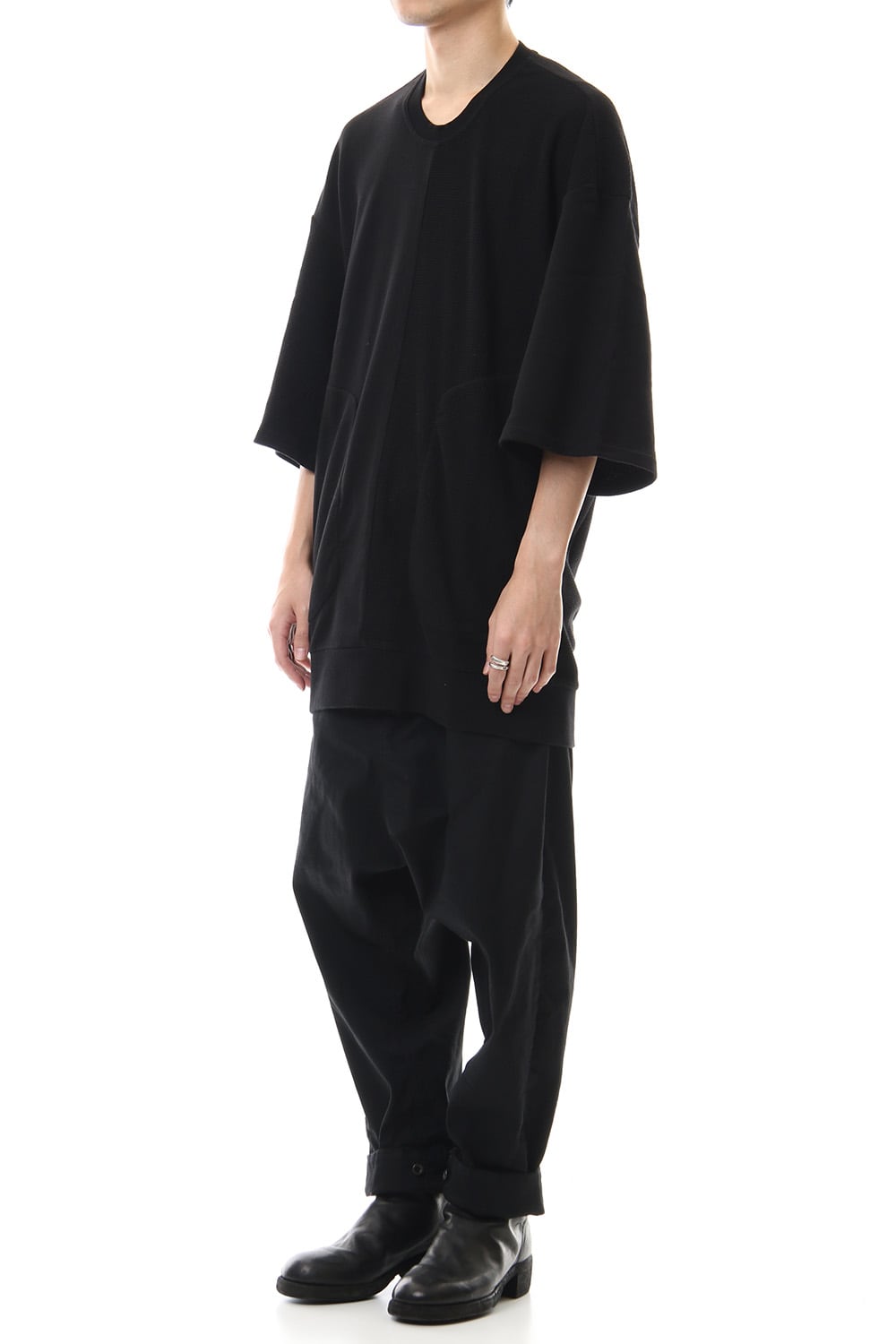 LOW CROTCH BAGGY PANTS Black