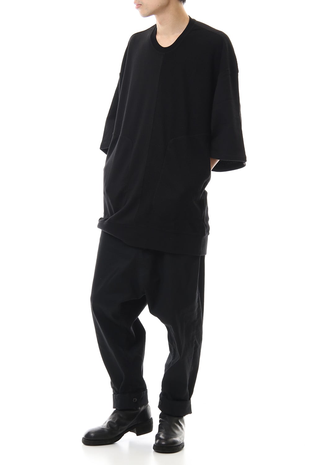 LOW CROTCH BAGGY PANTS Black