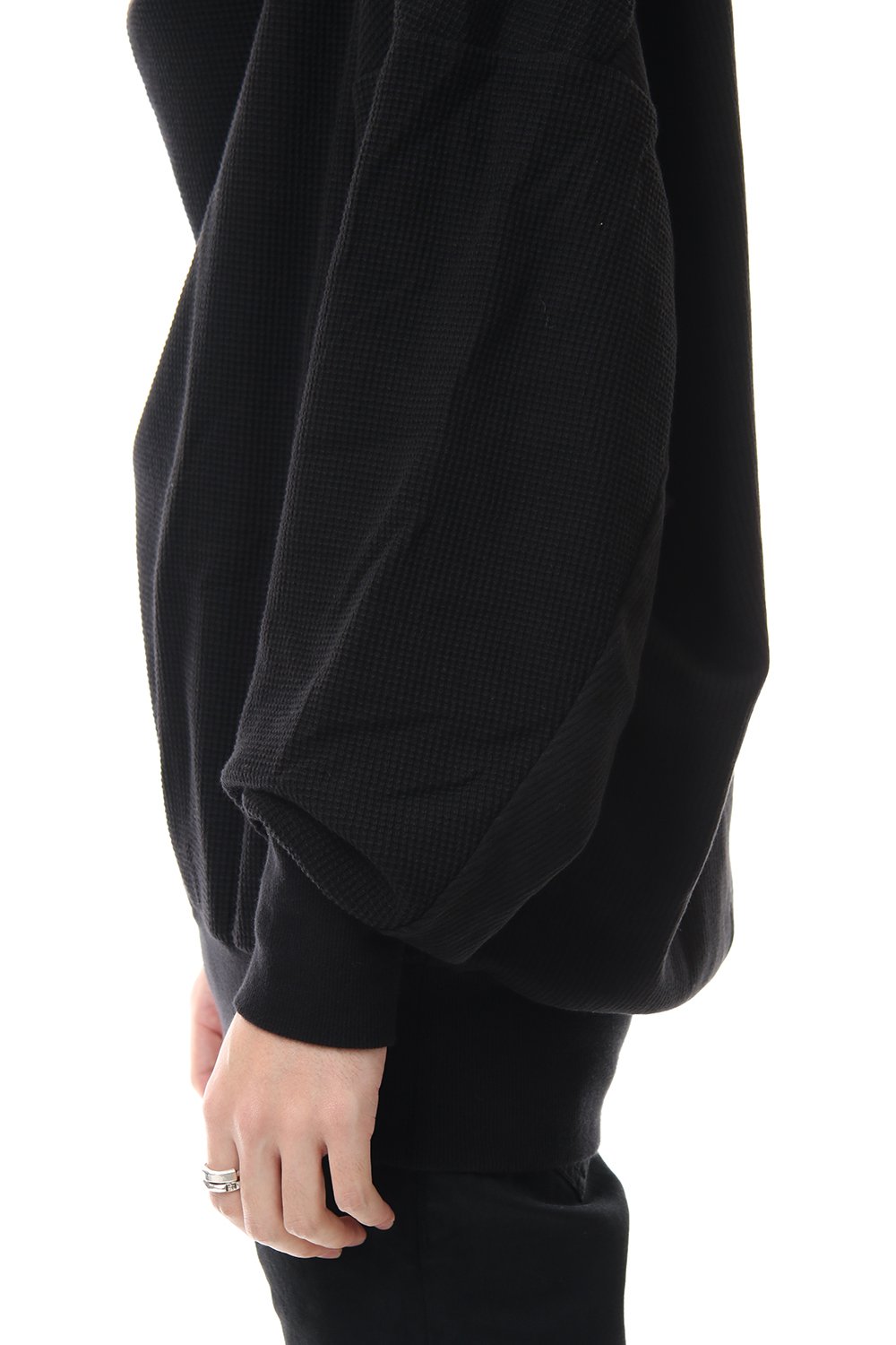 2 FACE COWL NECK SHIRT Black