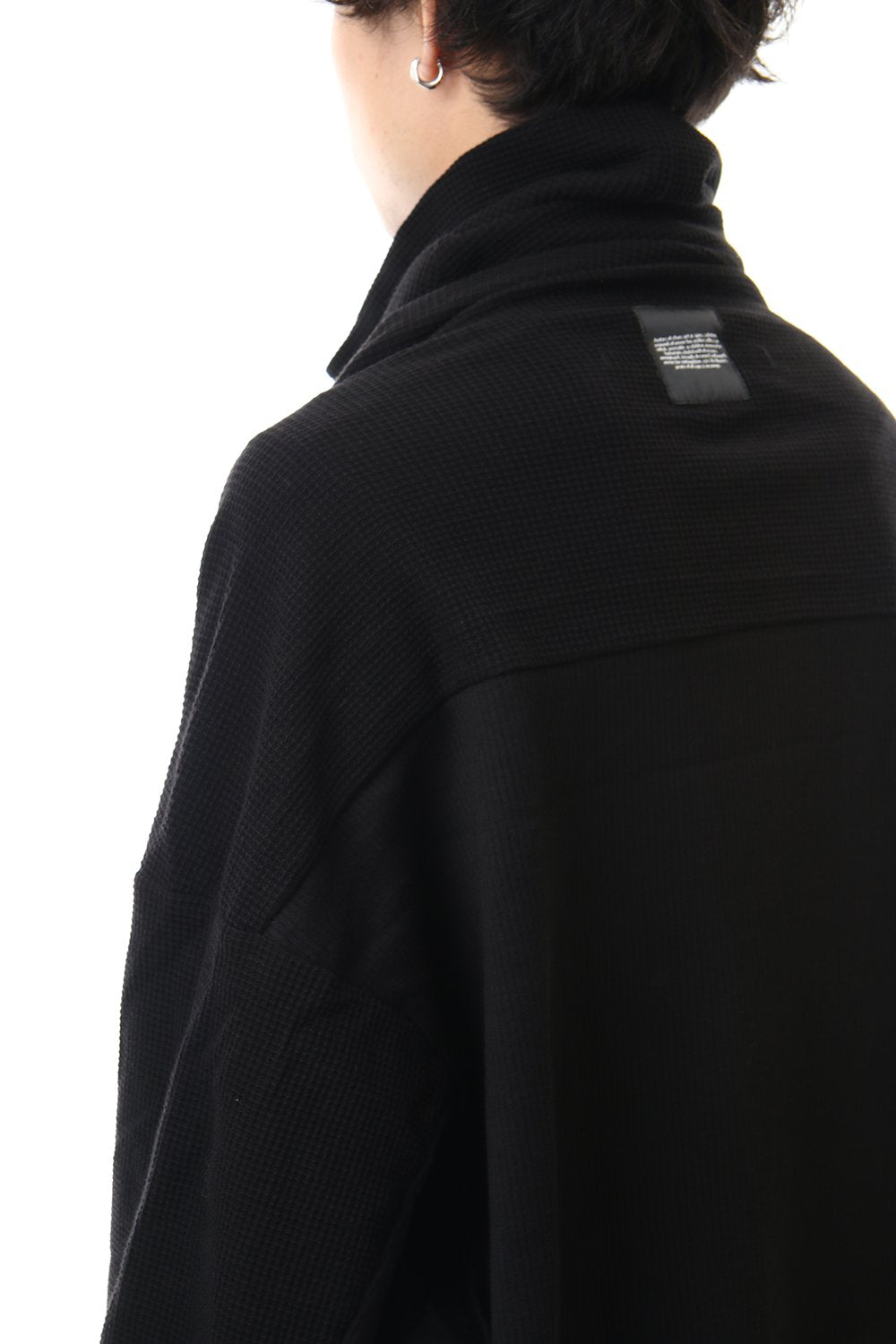 2 FACE COWL NECK SHIRT Black