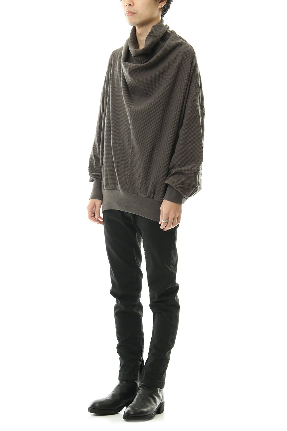 2 FACE COWL NECK SHIRT Mud Khaki