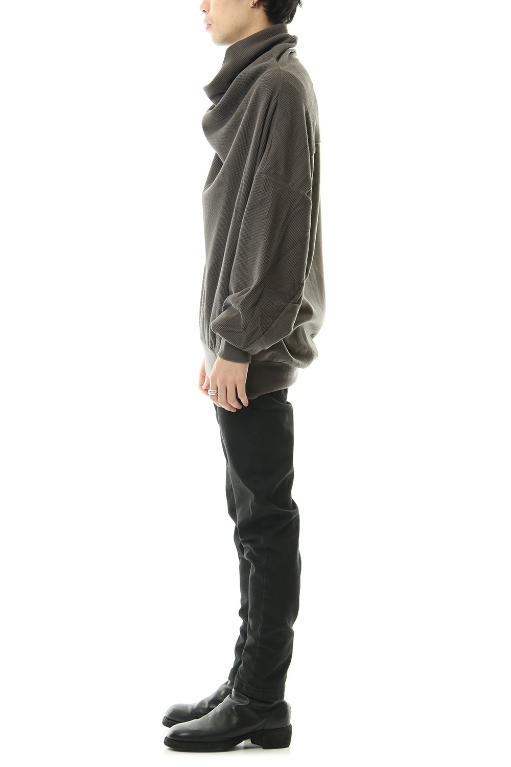 2 FACE COWL NECK SHIRT Mud Khaki