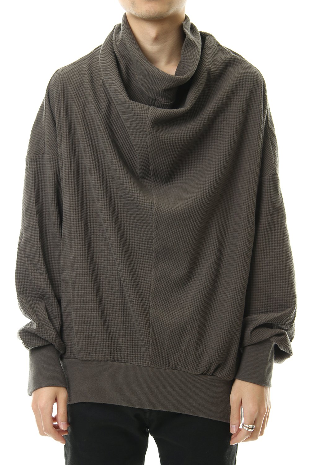 2 FACE COWL NECK SHIRT Mud Khaki