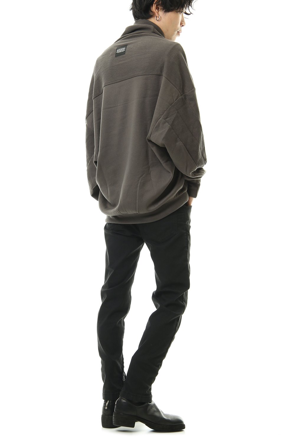 2 FACE COWL NECK SHIRT Mud Khaki