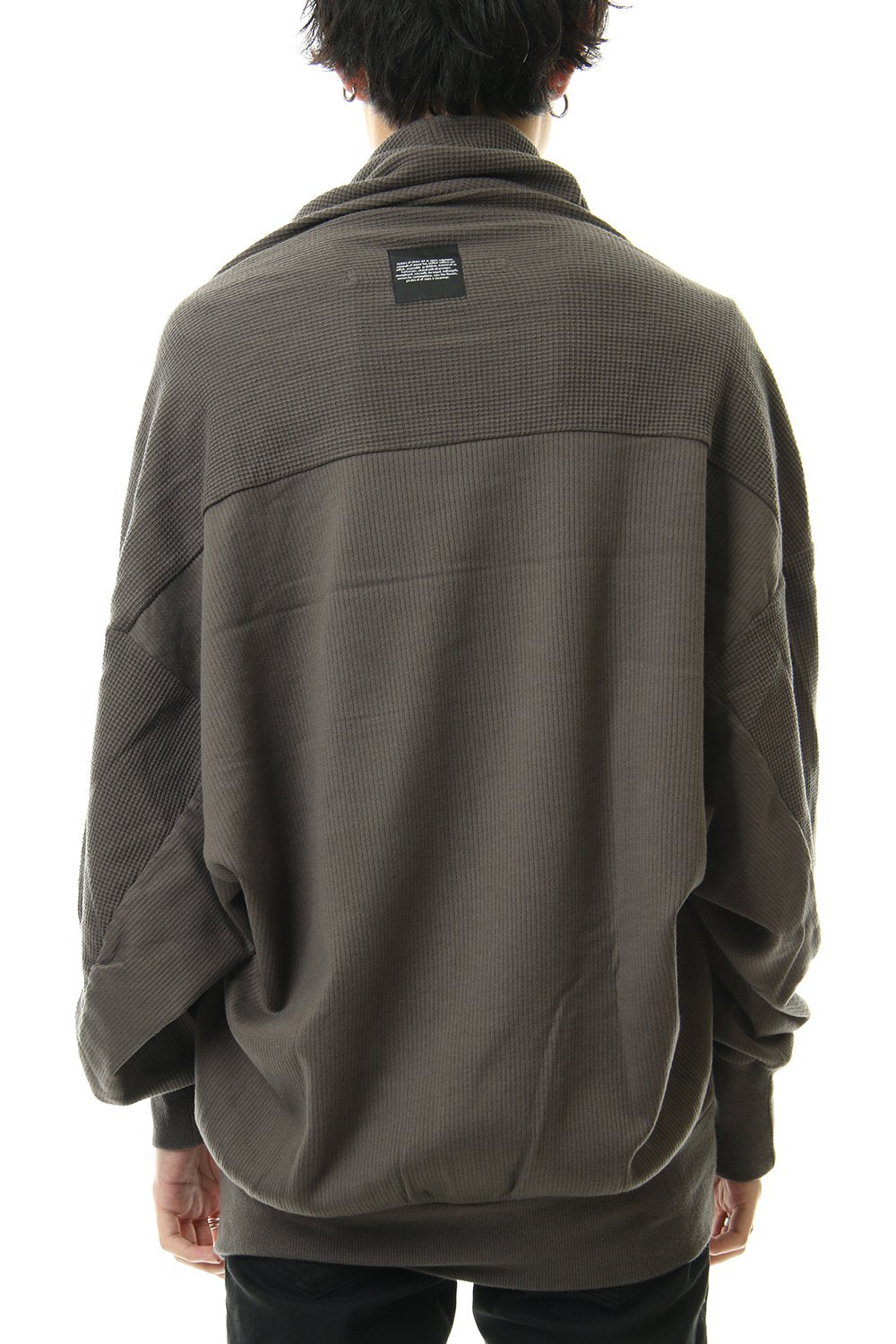 2 FACE COWL NECK SHIRT Mud Khaki