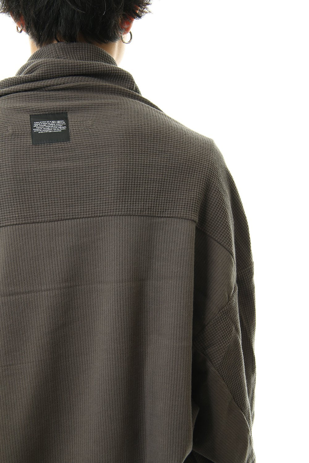 2 FACE COWL NECK SHIRT Mud Khaki