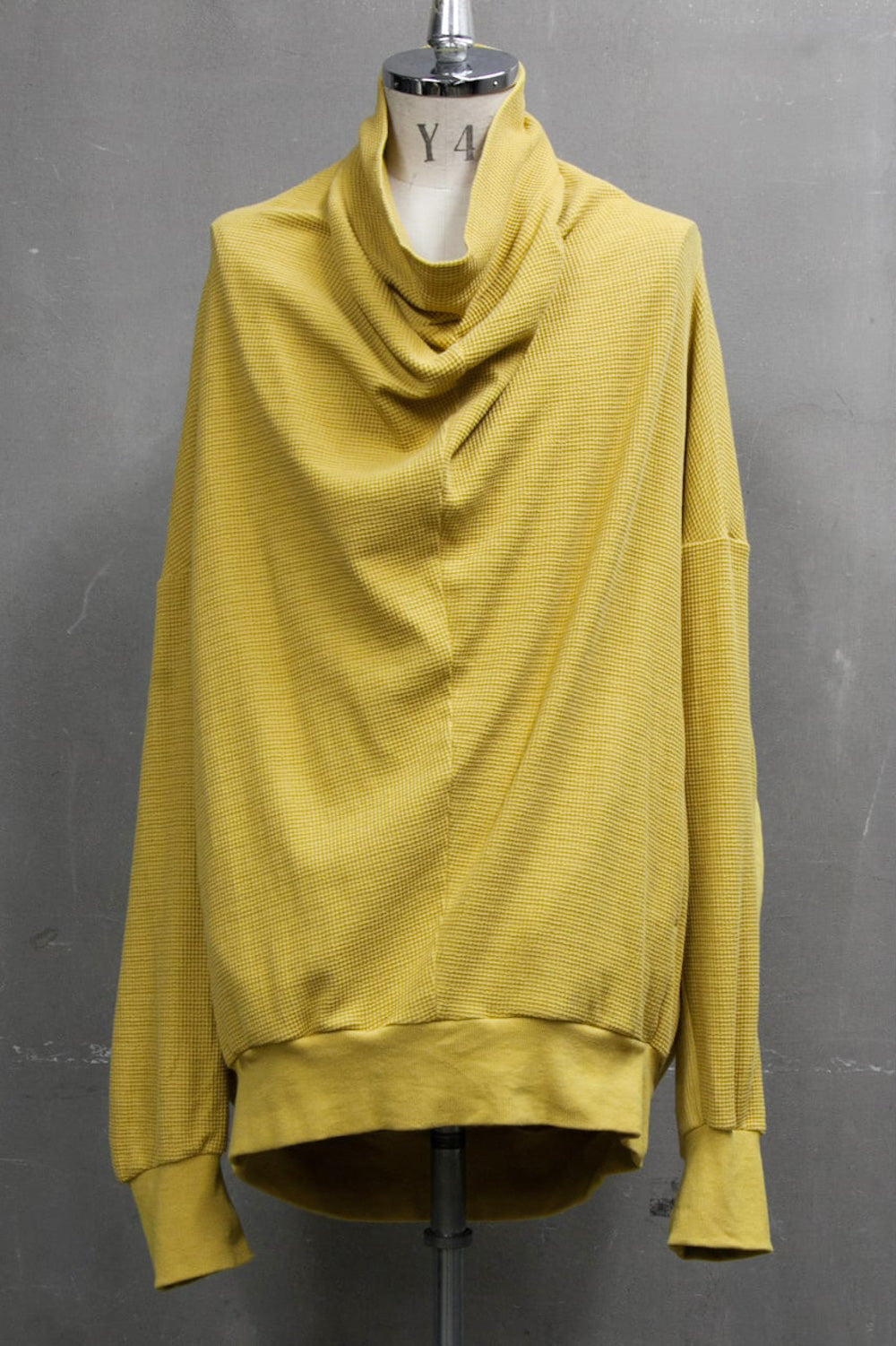 2 FACE COWL NECK SHIRT Mustard