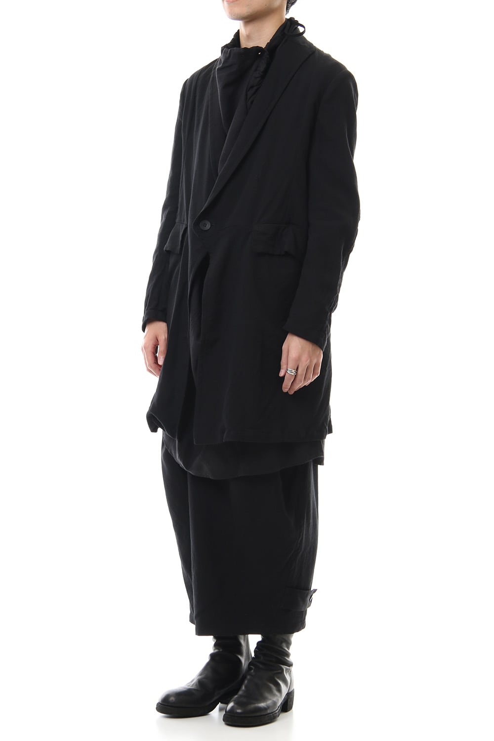LOZENGE COLLAR TAILORED JACKET Black