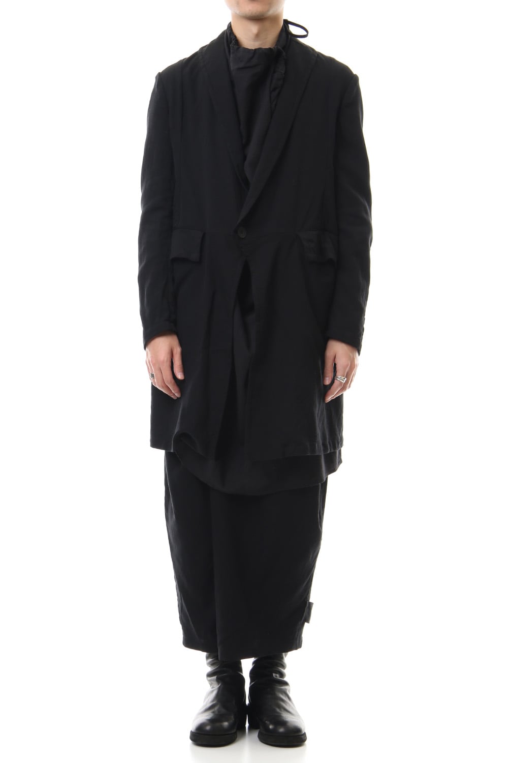 LOZENGE COLLAR TAILORED JACKET Black