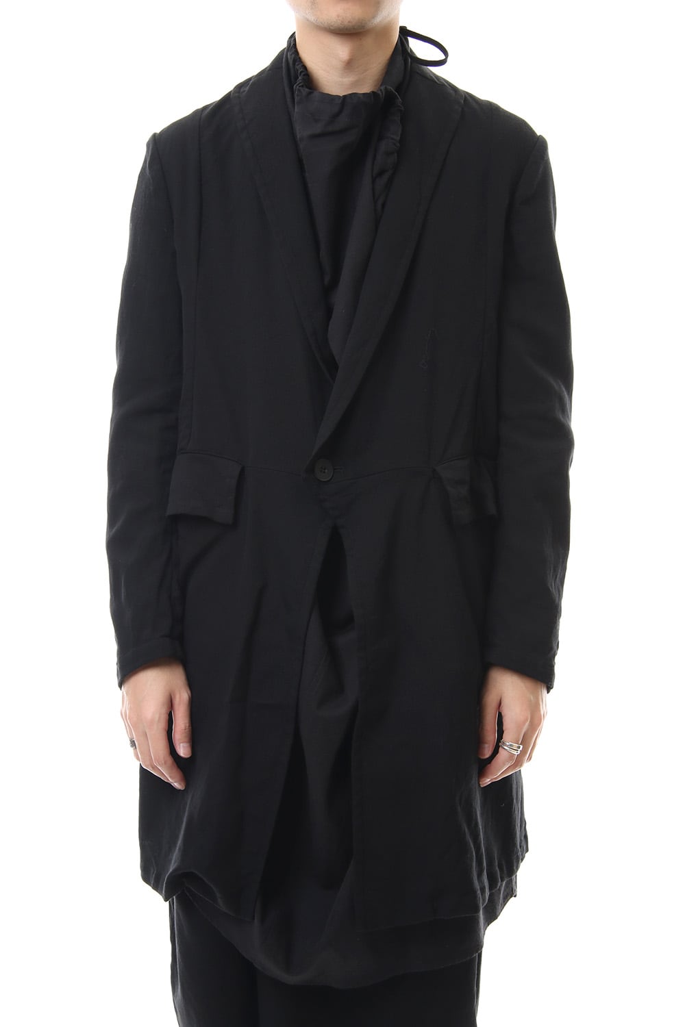 LOZENGE COLLAR TAILORED JACKET Black