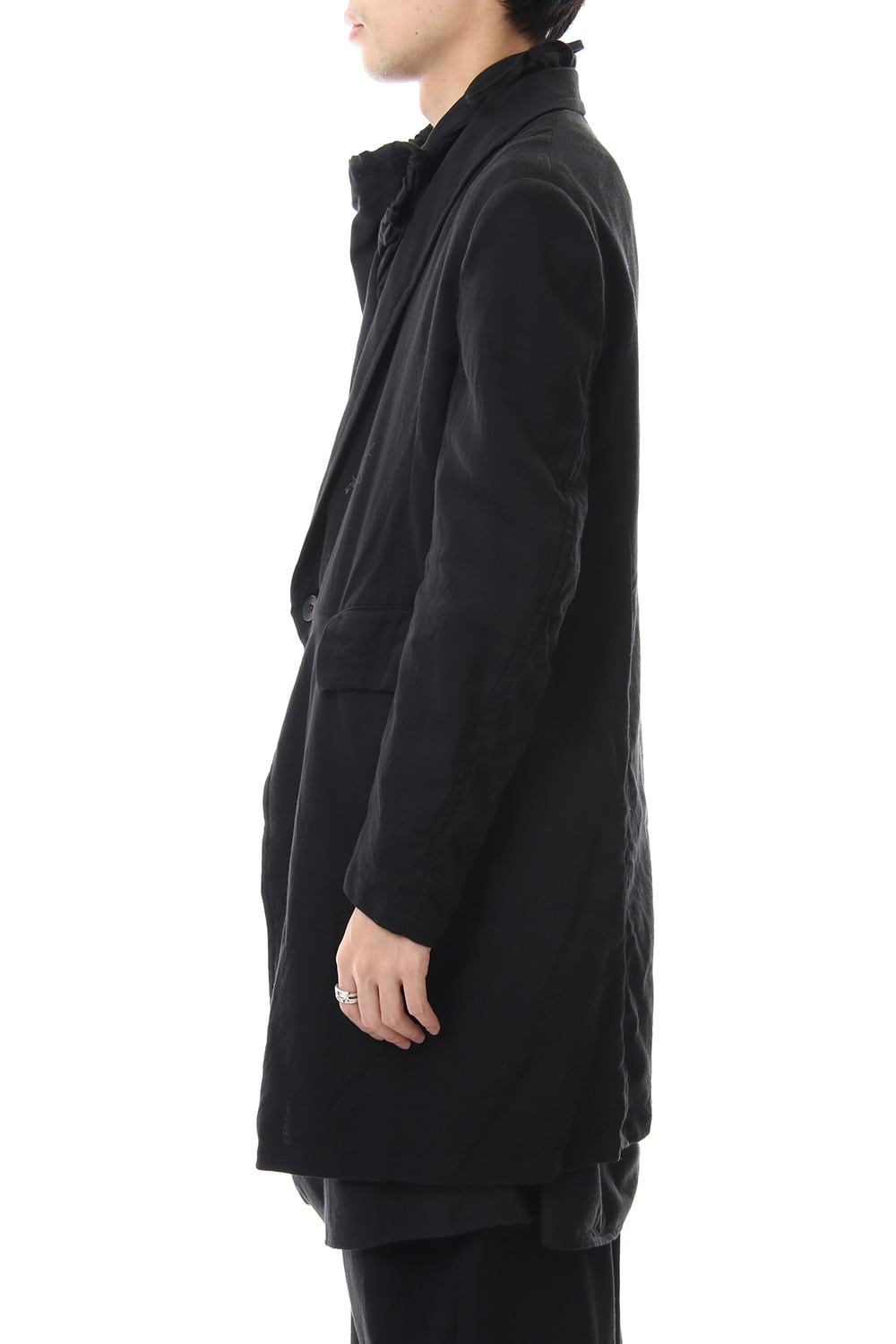 LOZENGE COLLAR TAILORED JACKET Black
