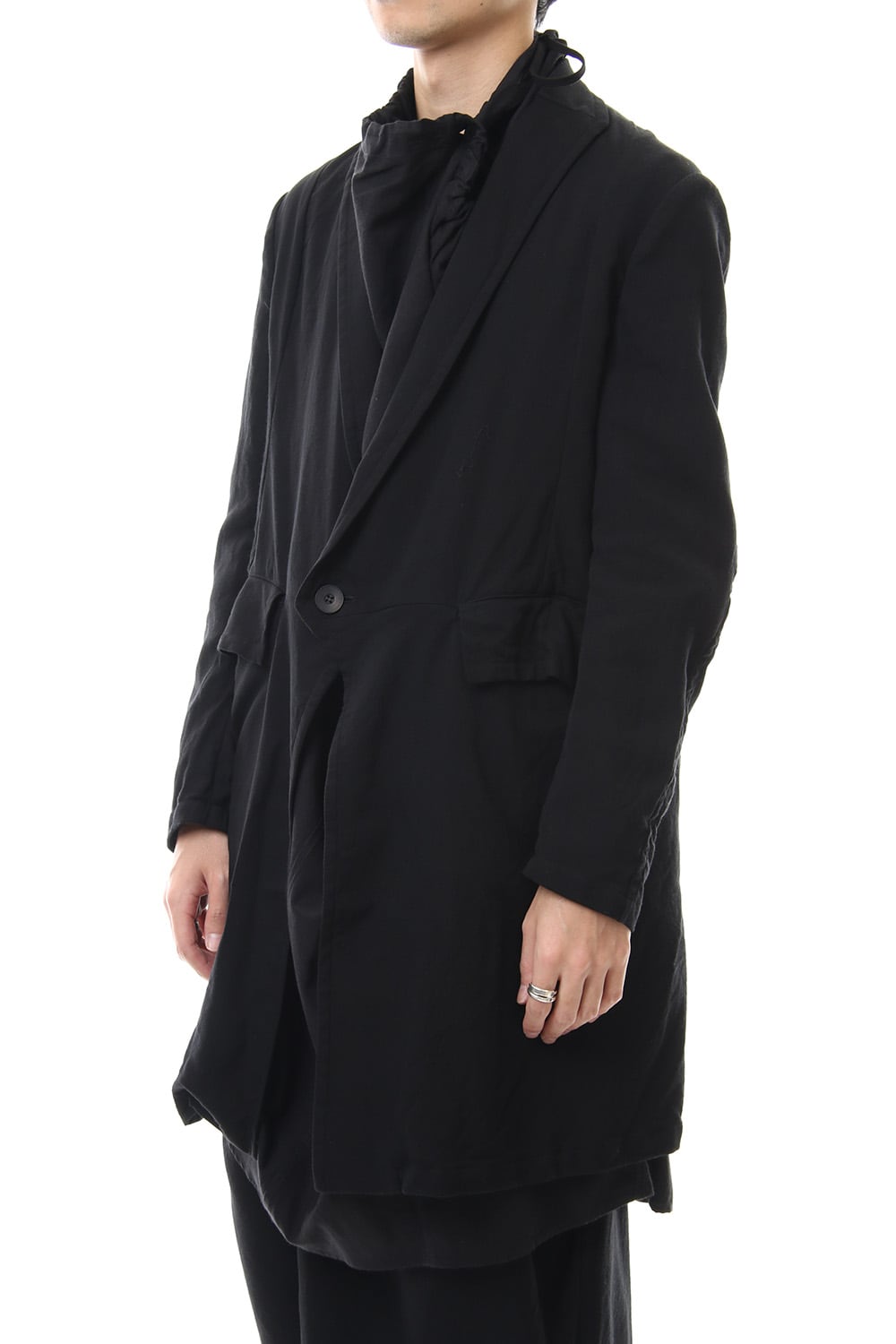 LOZENGE COLLAR TAILORED JACKET Black