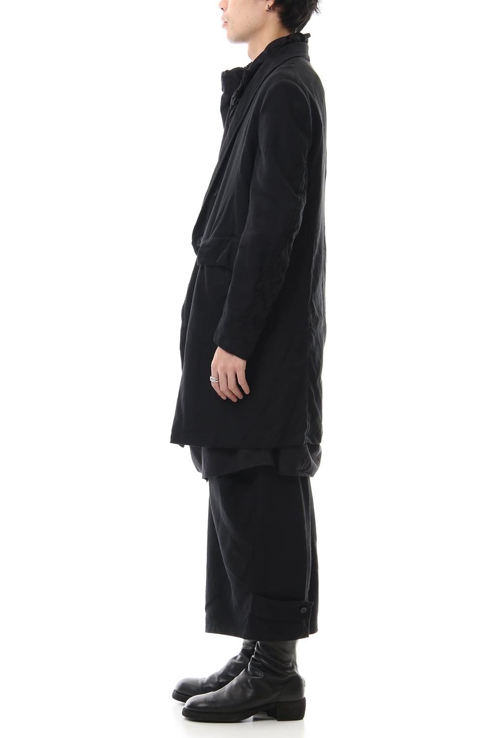 LOZENGE COLLAR TAILORED JACKET Black