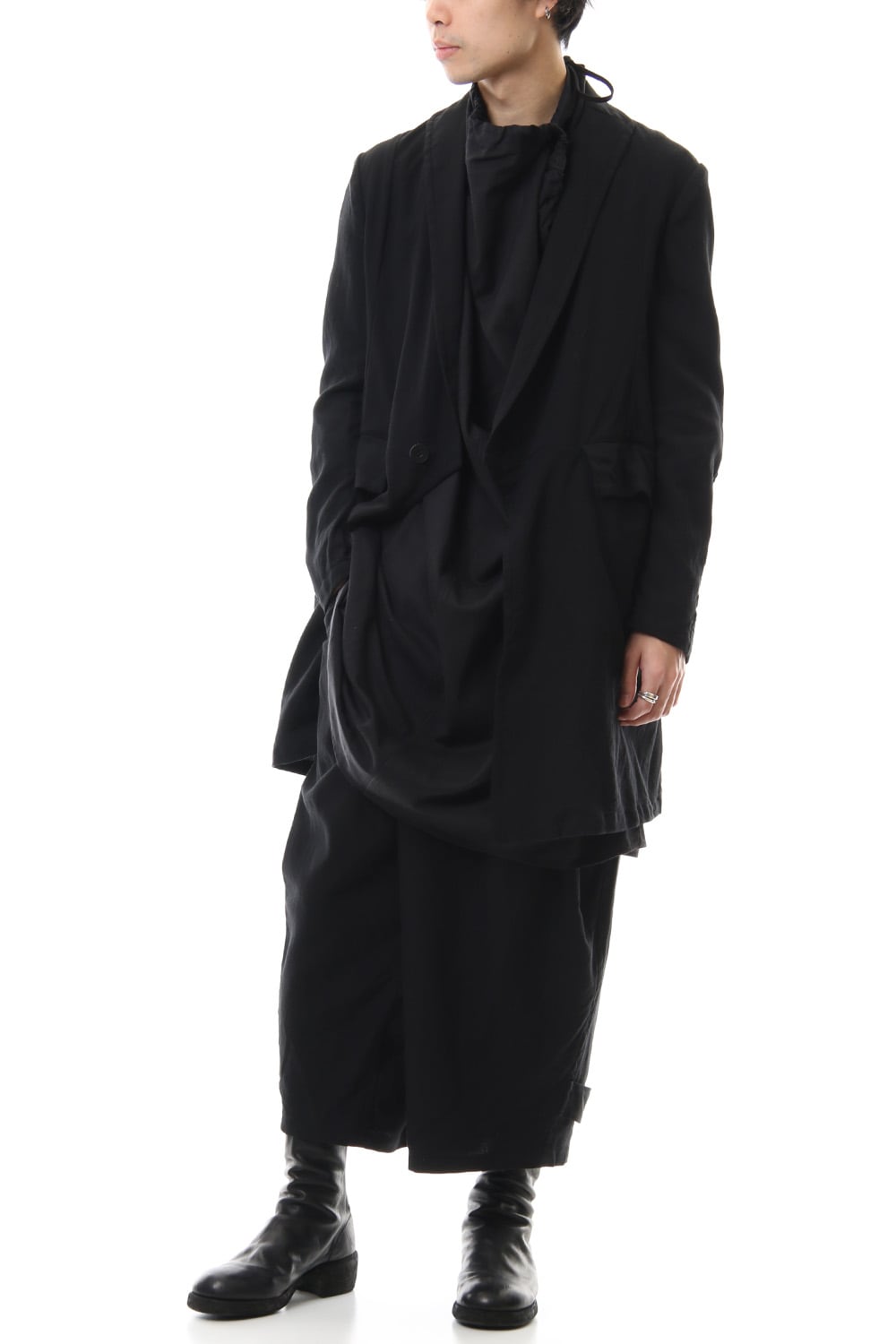 LOZENGE COLLAR TAILORED JACKET Black