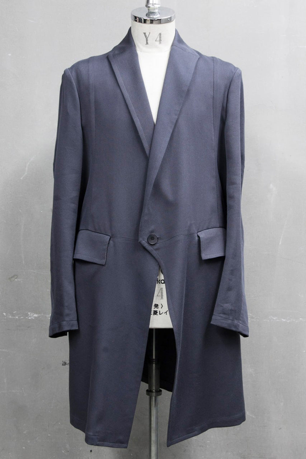 LOZENGE COLLAR TAILORED JACKET Blue Gray