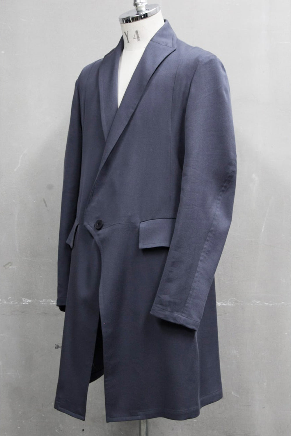 LOZENGE COLLAR TAILORED JACKET Blue Gray