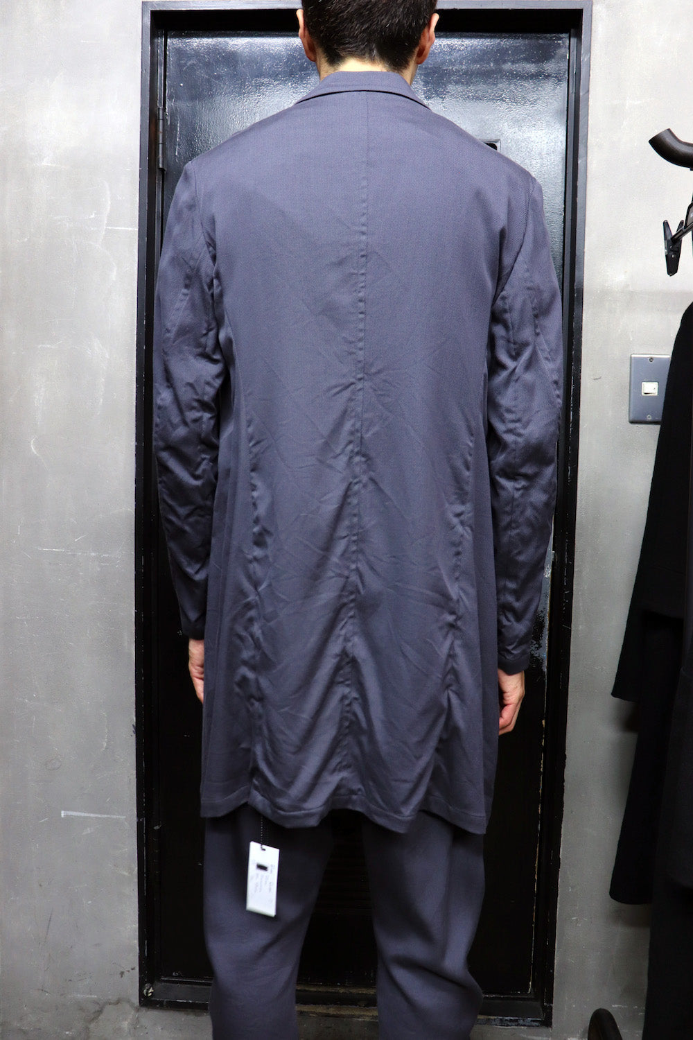 LOZENGE COLLAR TAILORED JACKET Blue Gray