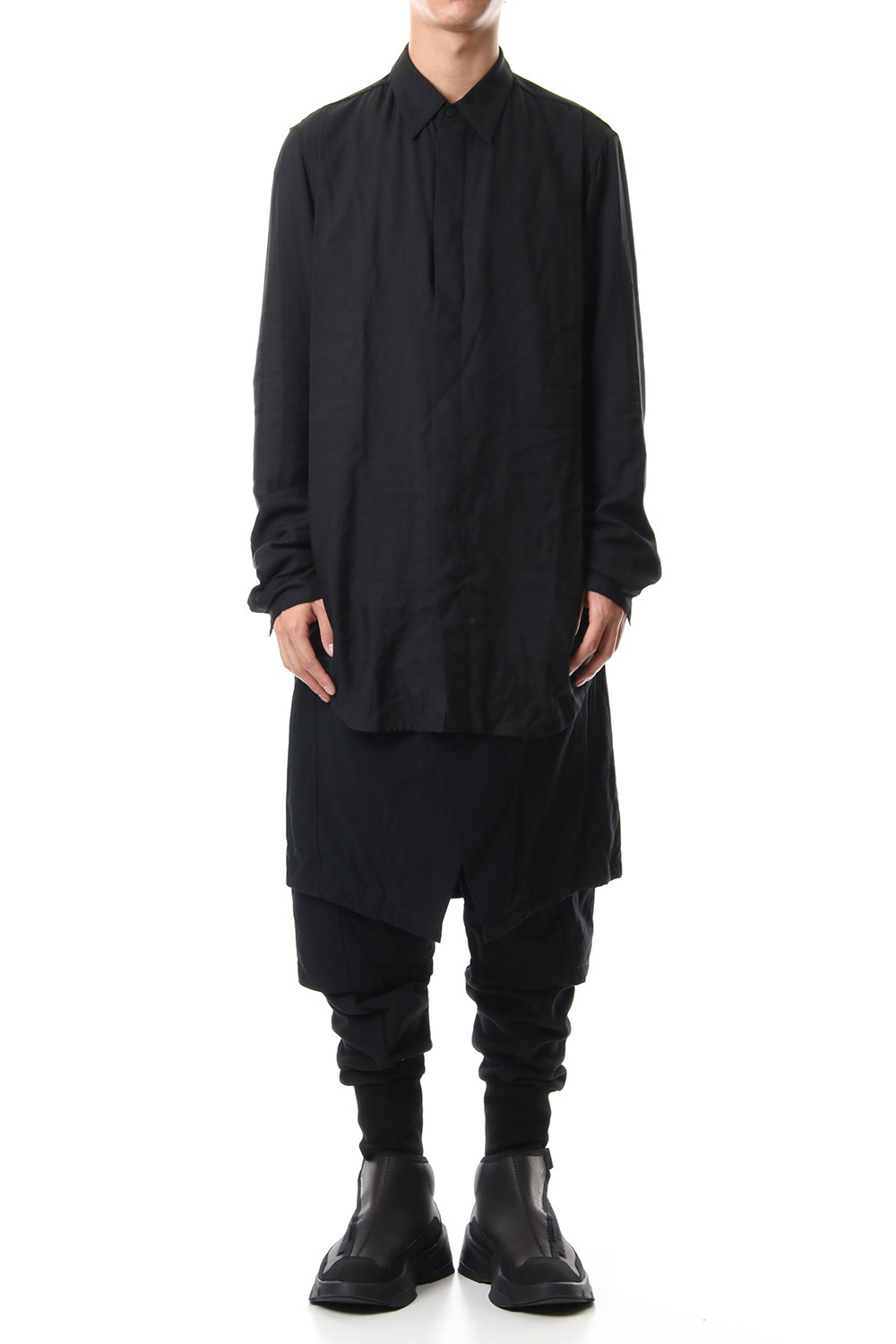 CONTRAST LAYERED PANTS Black