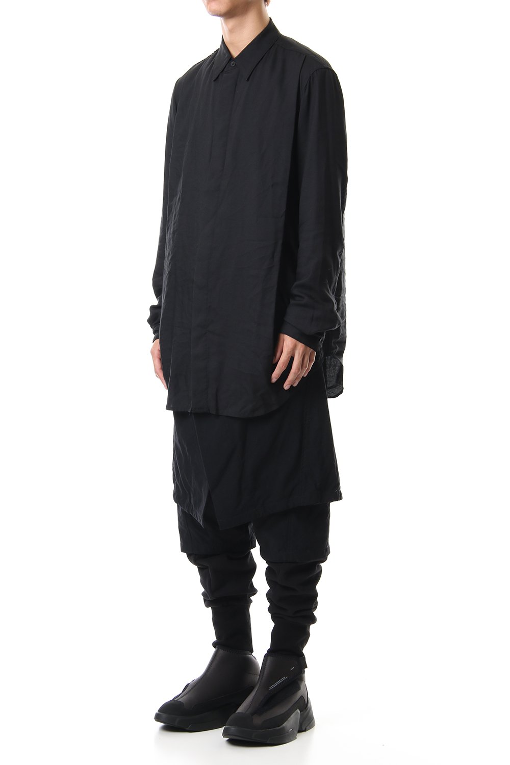 CONTRAST LAYERED PANTS Black