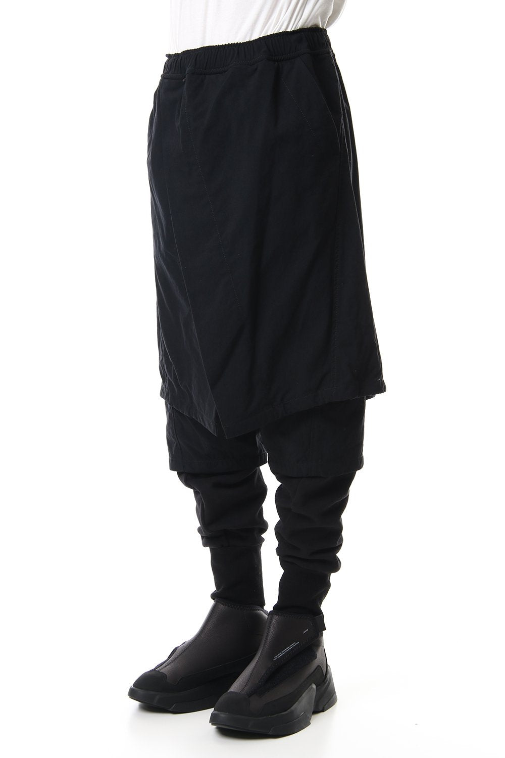 CONTRAST LAYERED PANTS Black