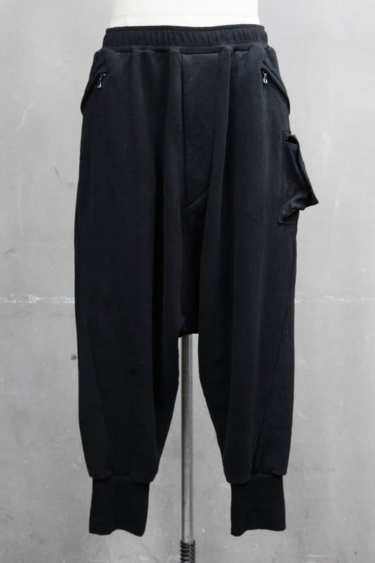 LOW CROTCH TRACK PANTS Black
