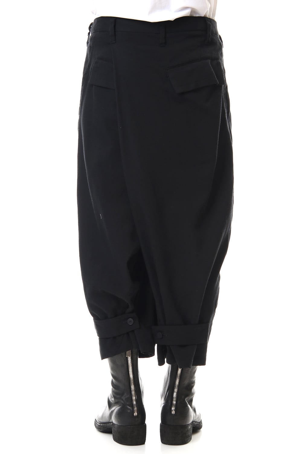 FOLDED BAGGY TROUSERS Black