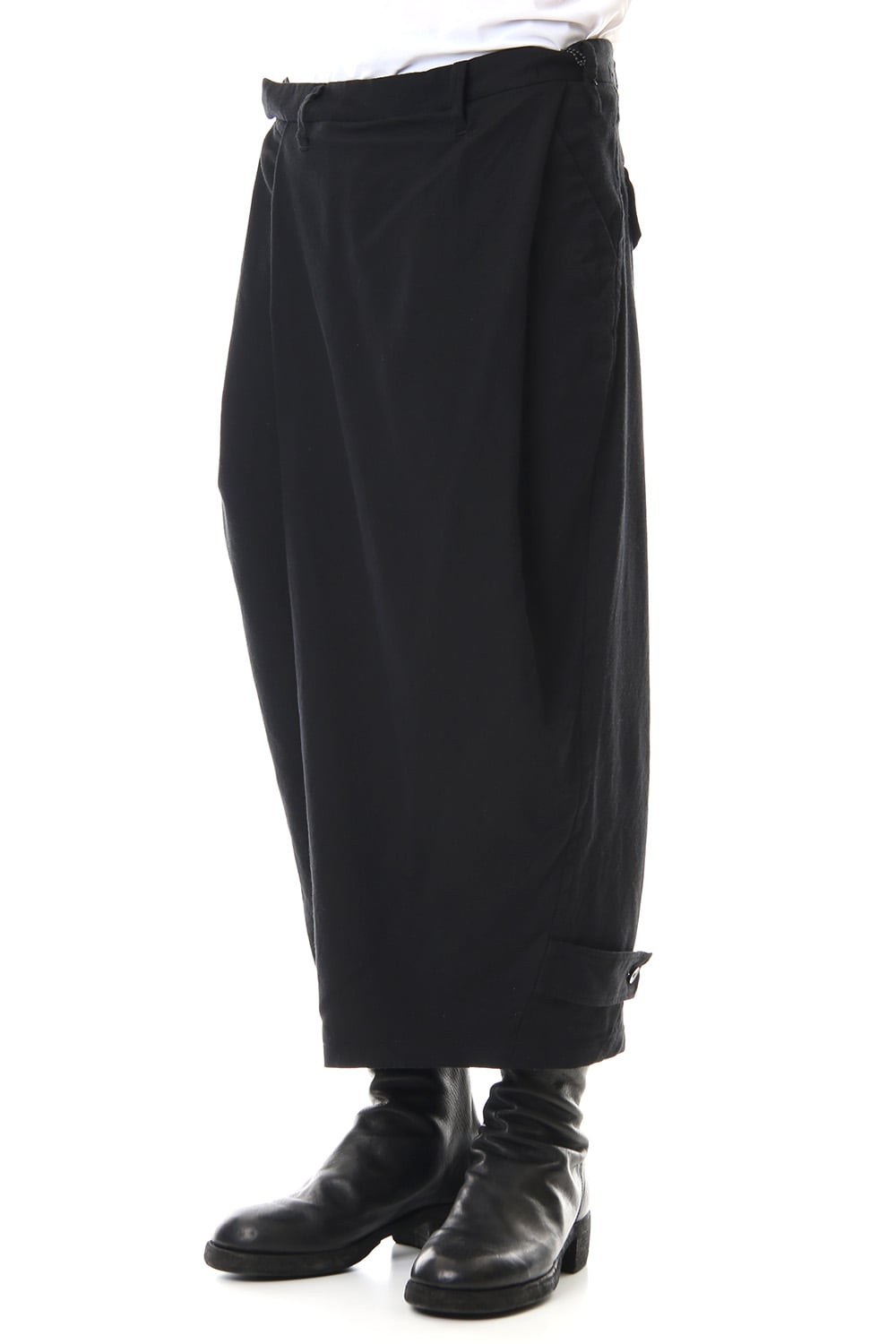 FOLDED BAGGY TROUSERS Black