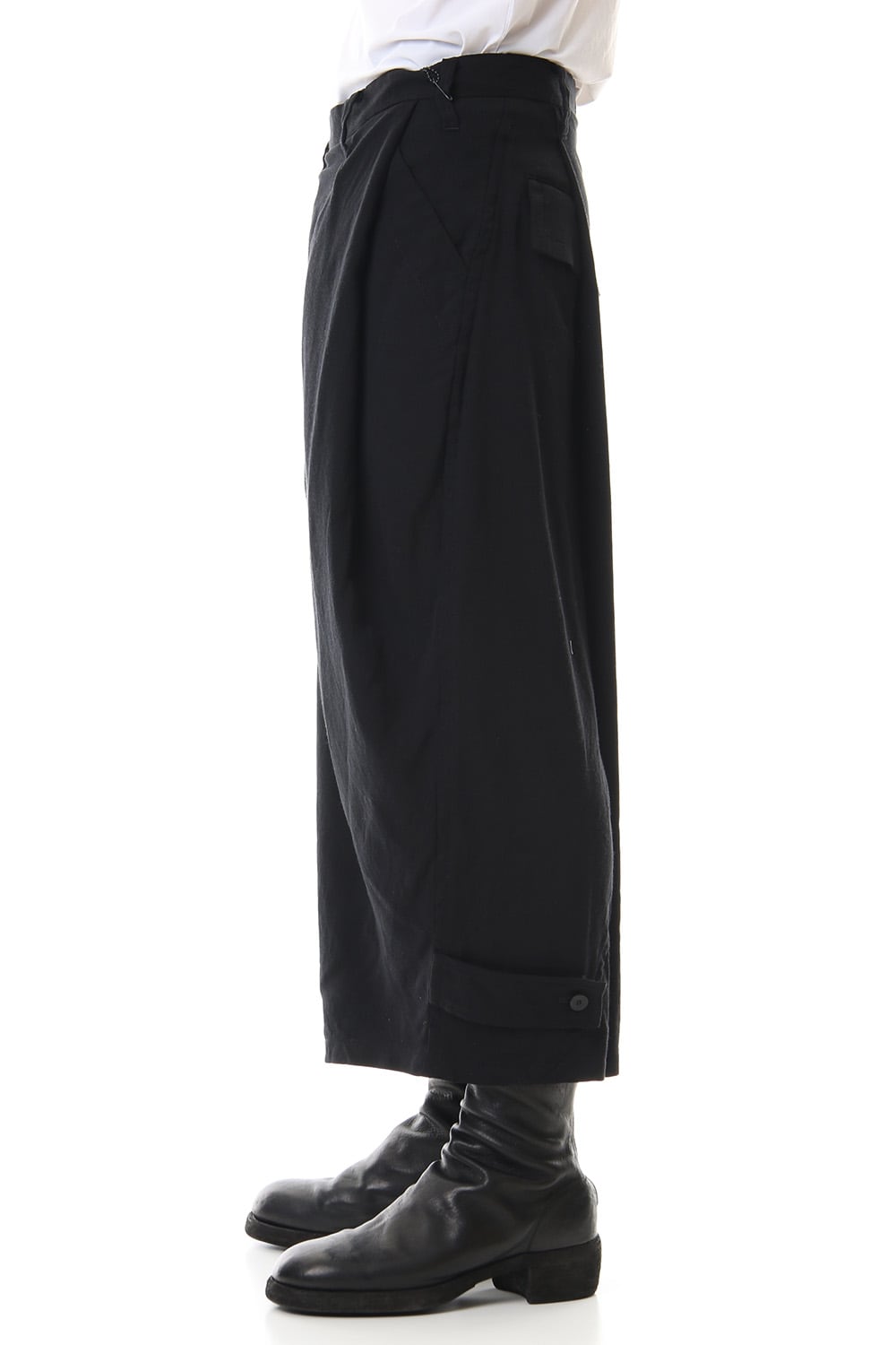 FOLDED BAGGY TROUSERS Black
