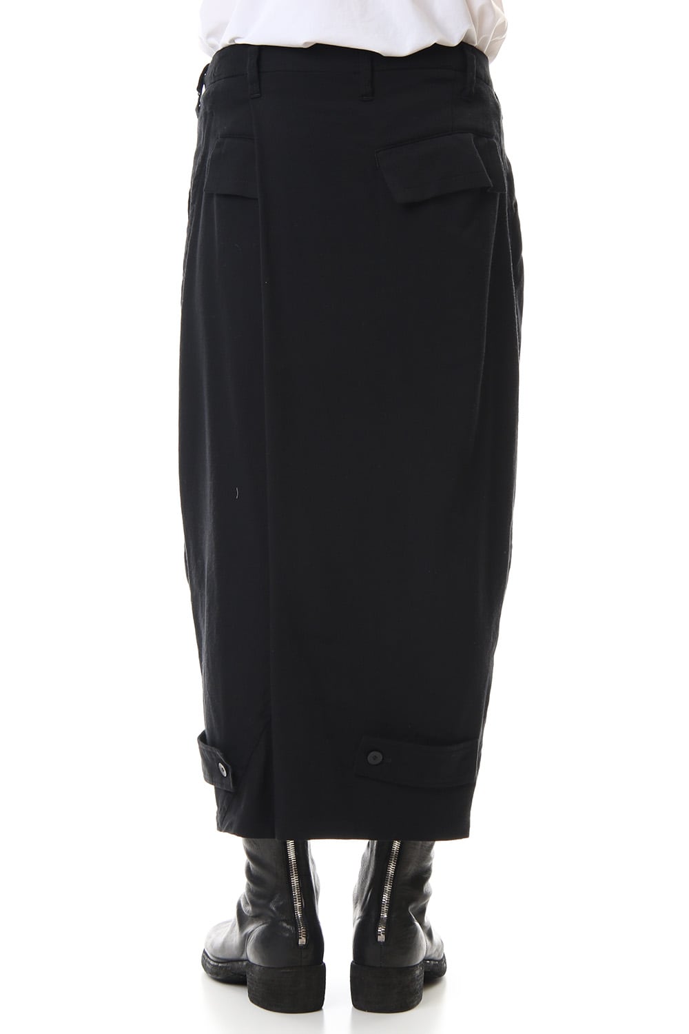 FOLDED BAGGY TROUSERS Black