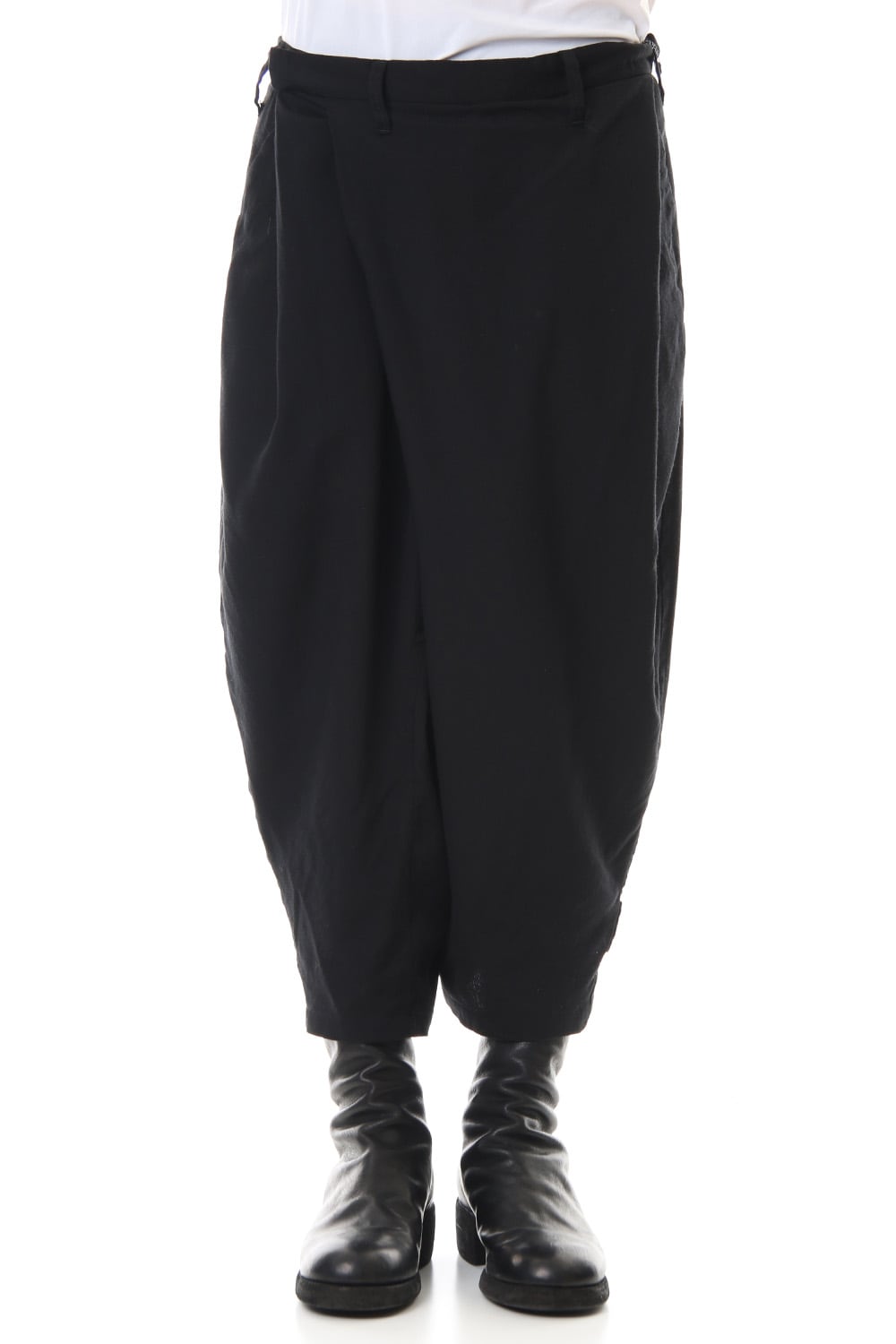 FOLDED BAGGY TROUSERS Black