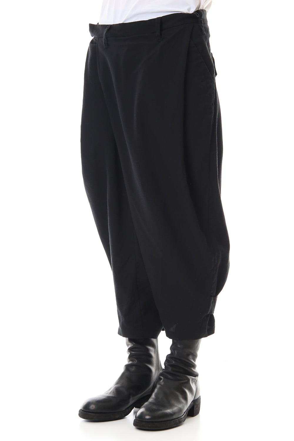 FOLDED BAGGY TROUSERS Black