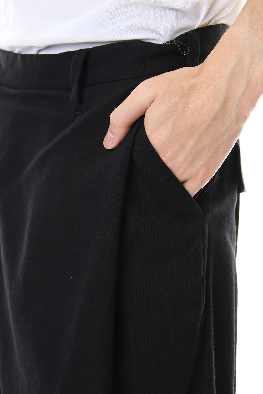 FOLDED BAGGY TROUSERS Black