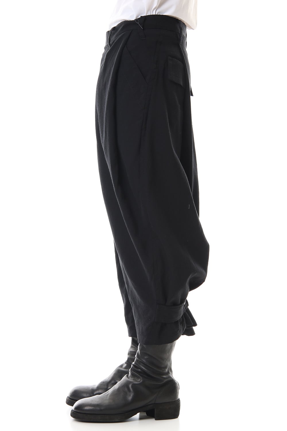FOLDED BAGGY TROUSERS Black