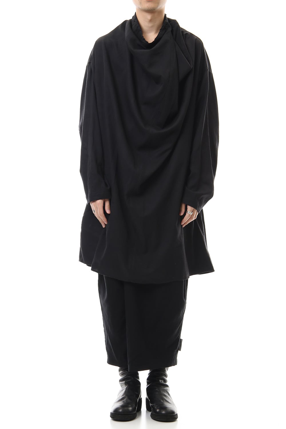 FOLDED BAGGY TROUSERS Black