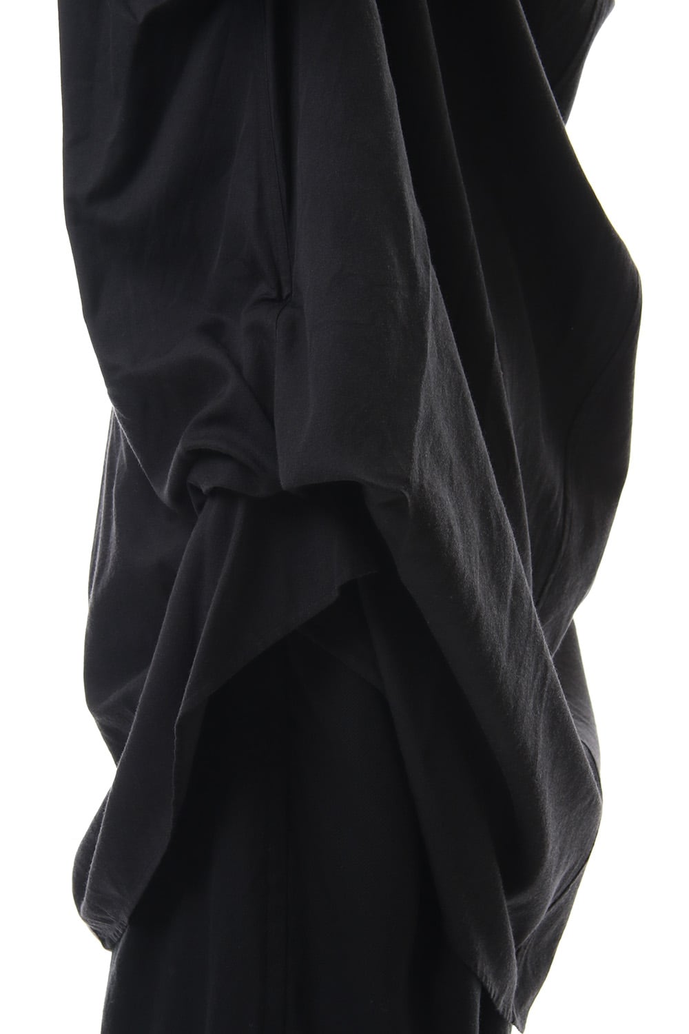 DRAPE NECK SHIRT Black
